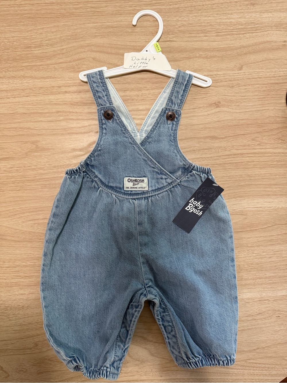 OshKosh B'gosh Vintage Wash Denim Baby Overalls in Light Blue